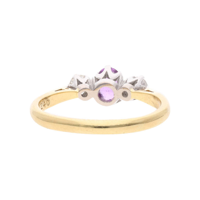 18ct Gold Purple Sapphire and Diamond Ring