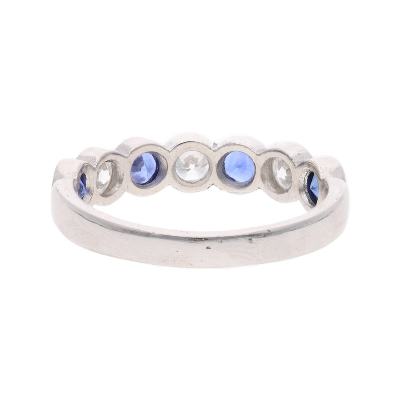 PLatinum Sapphire Diamond Half Eternity Ring