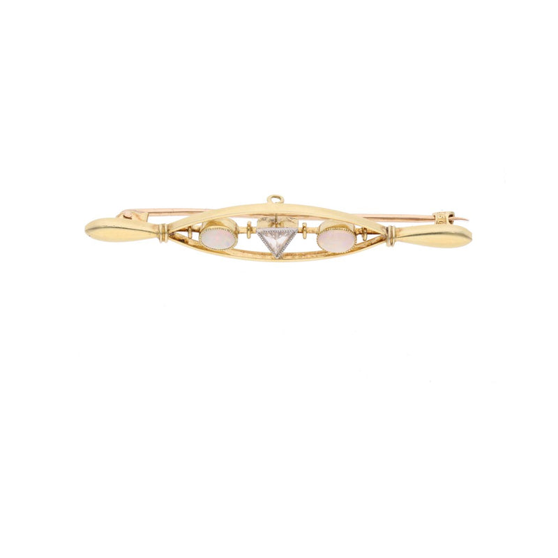15ct Opal and Diamond Brooch