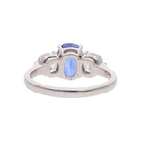 Platinum Sapphire and Diamond Three Stone Ring