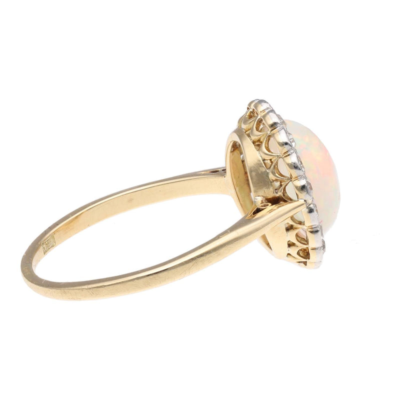 18ct Gold Opal and Diamond Cluster