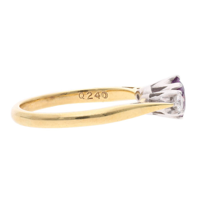 18ct Gold Purple Sapphire and Diamond Ring