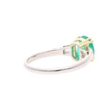 Platinum Yellow Gold Emerald and Diamond Ring