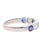 PLatinum Sapphire Diamond Half Eternity Ring