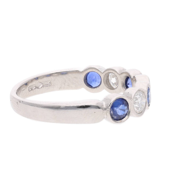 PLatinum Sapphire Diamond Half Eternity Ring