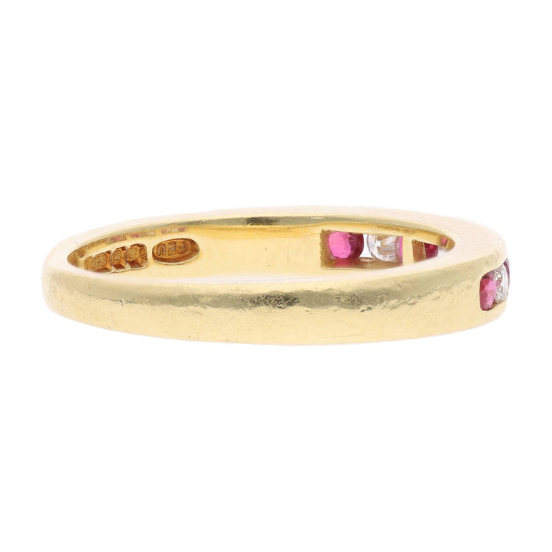 18ct Gold Ruby and Diamond Half Eternity Ring