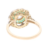 18ct Gold Emerald and Diamond Cluster