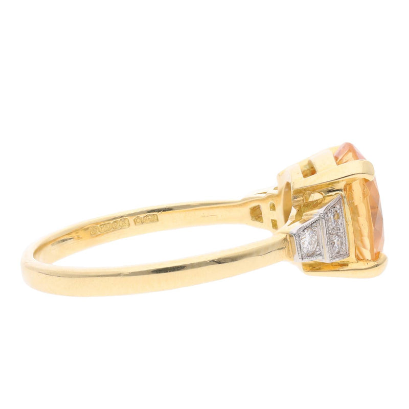 18ct Gold Topaz and Diamond Ring
