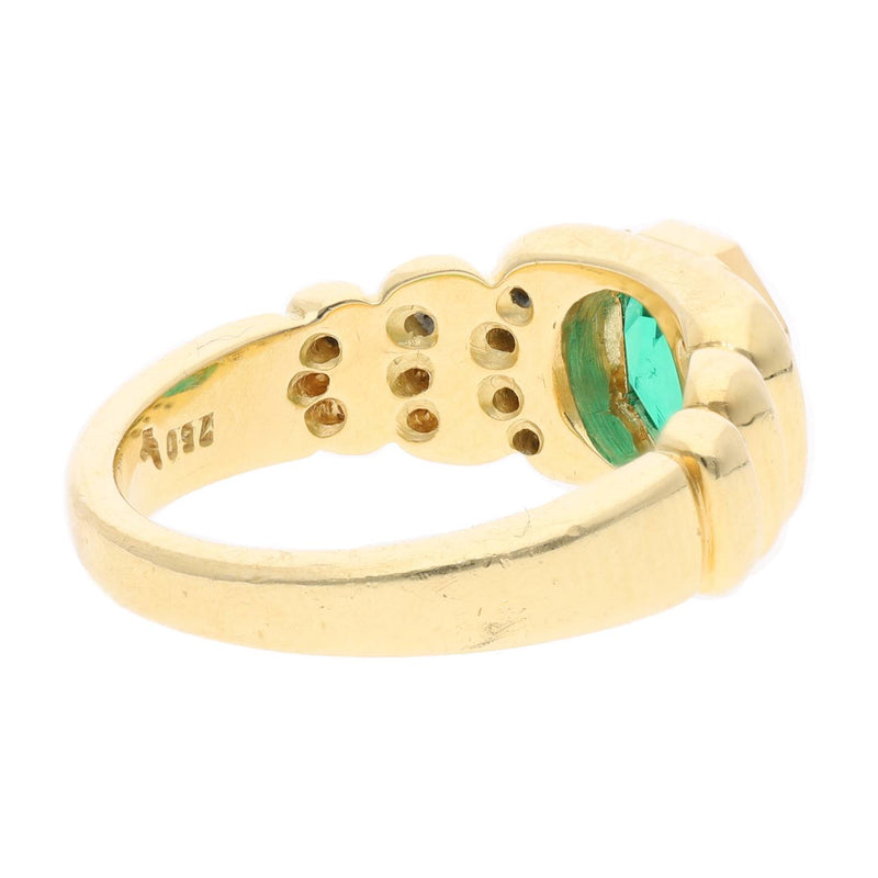 18ct Gold Emerald and Diamond Ring