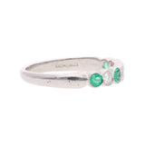 Platinum Emerald Diamond Half Eternity Ring
