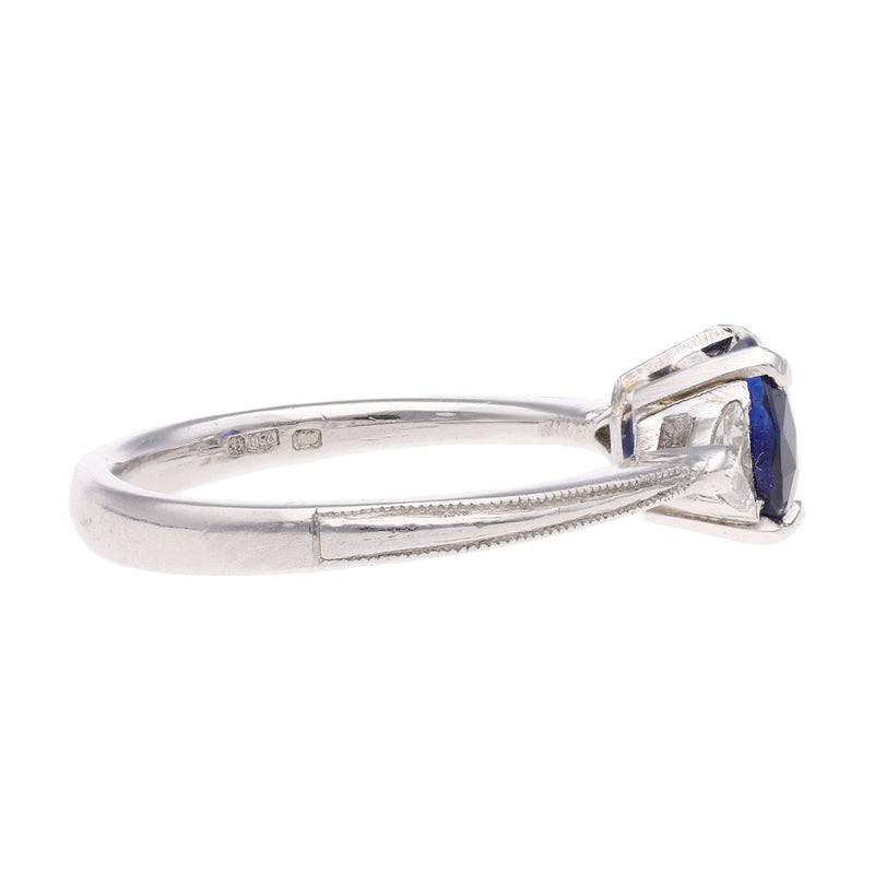 Platinum Sapphire and Diamond Ring
