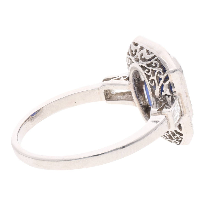 Platinum Sapphire and Diamond Ring