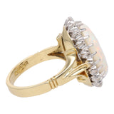 18ct Gold Opal and Diamond Cluster Ring