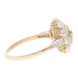 18ct Gold Emerald and Diamond Cluster