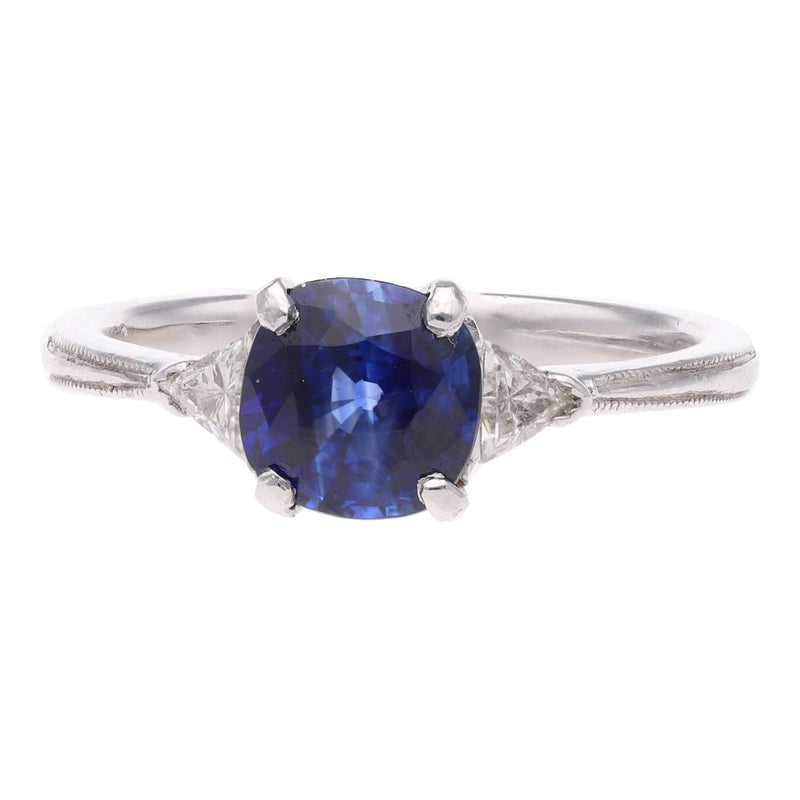 Platinum Sapphire and Diamond Ring