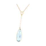 18ct Gold Aquamarine and Pearl Necklace.