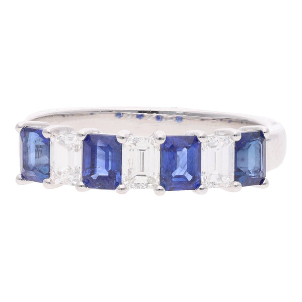 18ct White Gold Sapphire and Diamond Ring