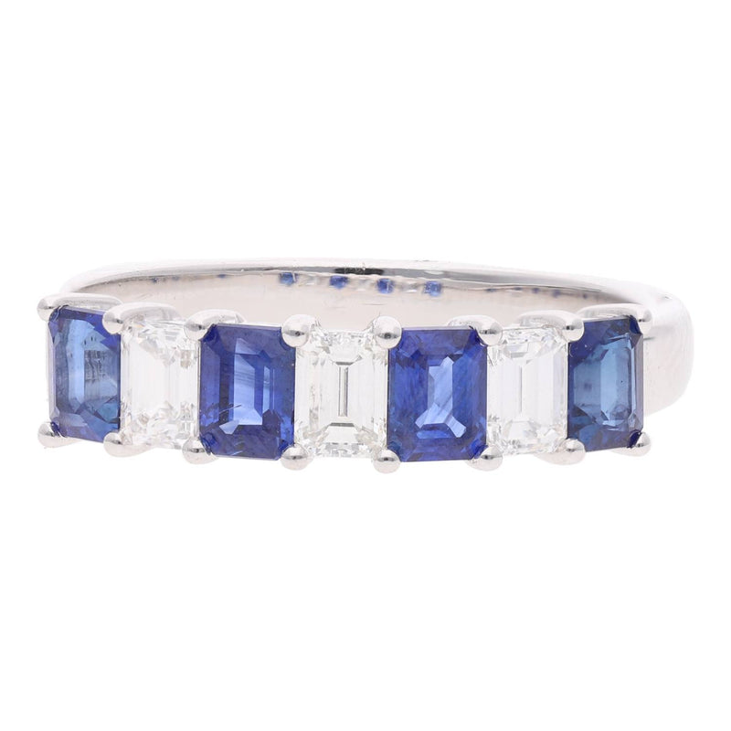 18ct White Gold Sapphire and Diamond Ring
