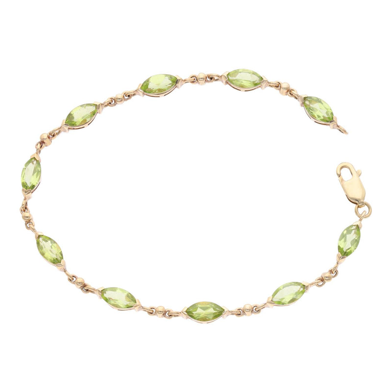 9ct Gold and Peridot Bracelet