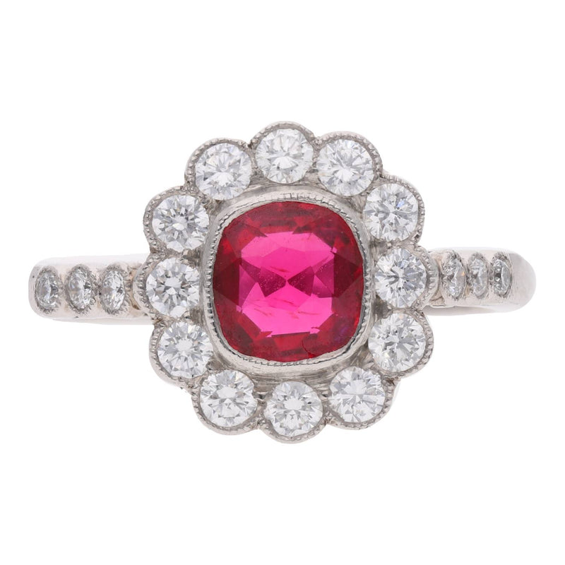 Spinel and Diamond Cluster Ring