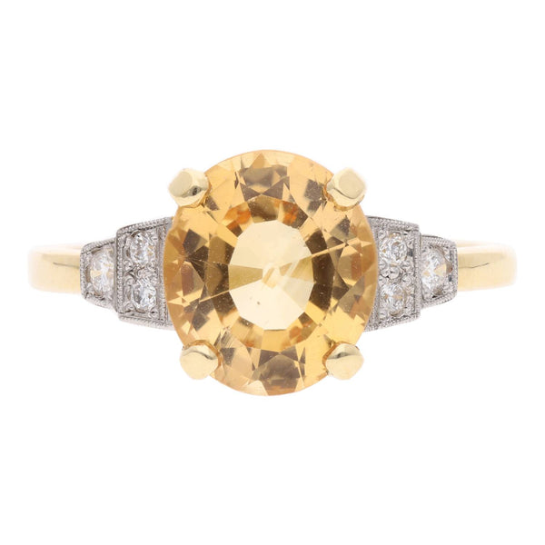 18ct Gold Topaz and Diamond Ring