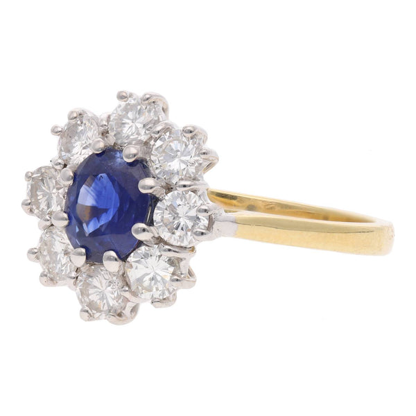 18ct Sapphire and Diamond Cluster Ring