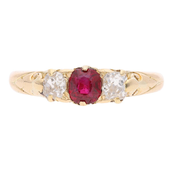 18ct Burmese Ruby and Diamond Ring