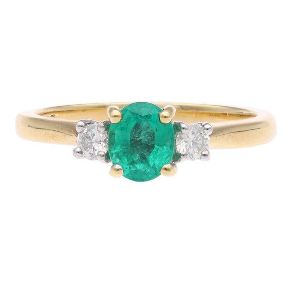 18ct Gold Emerald and Diamond Ring