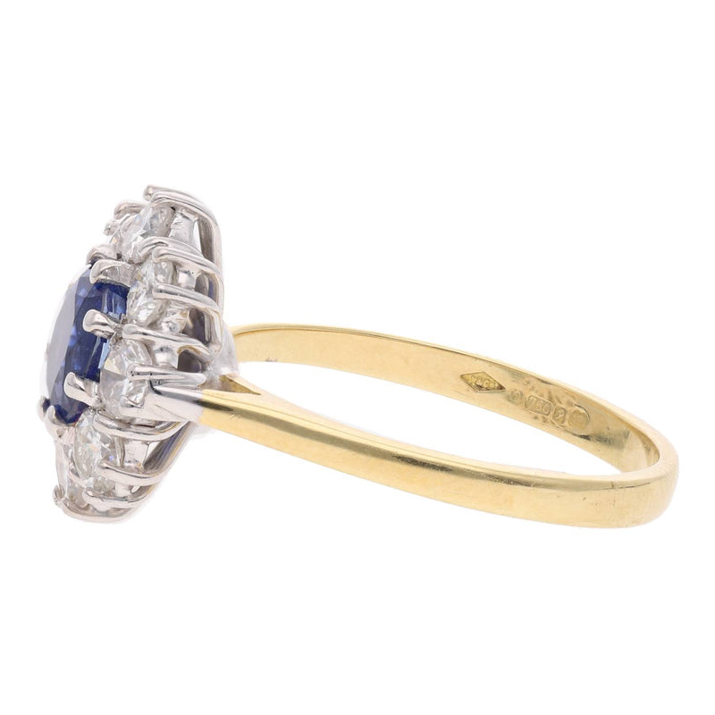18ct Sapphire and Diamond Cluster Ring
