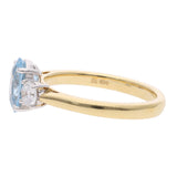 18ct Gold Aquamarine and Diamond Ring