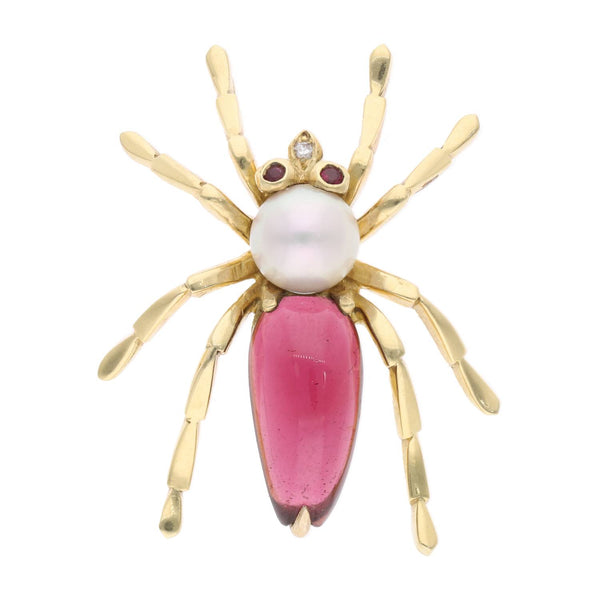 18ct Multi-Gem Spider Pendant