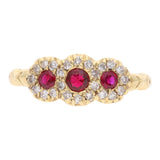 18ct Gold Ruby and Diamond Cluster Ring