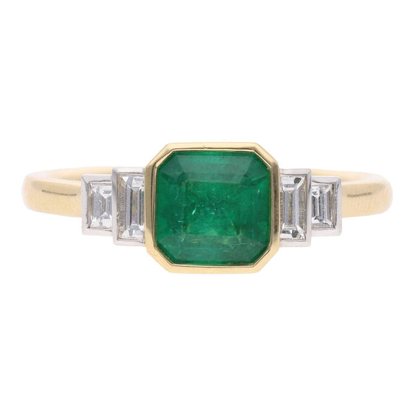 18ct Emerald and Diamond Ring