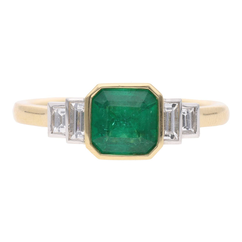 18ct Gold Emerald and Diamond Ring