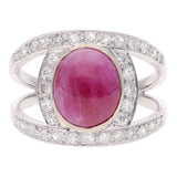 18ct White Gold Ruby and Diamond Ring