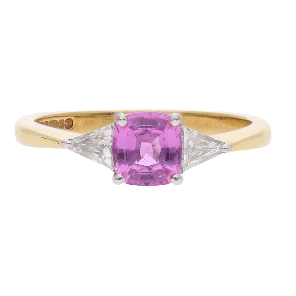 18ct Gold Pink Sapphire and Diamond Ring