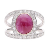 18ct White Gold Ruby and Diamond Ring
