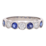 PLatinum Sapphire Diamond Half Eternity Ring