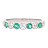 Platinum Emerald Diamond Half Eternity Ring