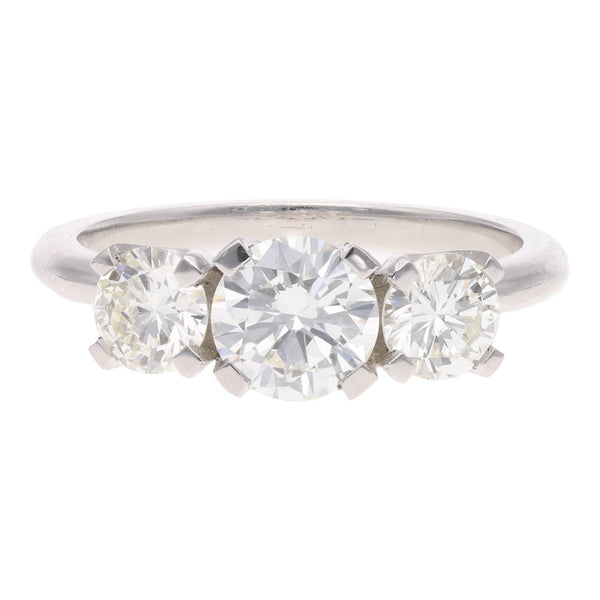 Platinum and Diamond Three Stone Ring