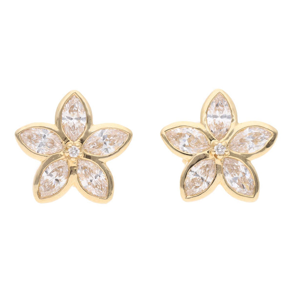 18ct Gold and Diamond Flower Earrings