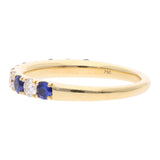 18ct Gold Sapphire and Diamond Half Eternity Ring