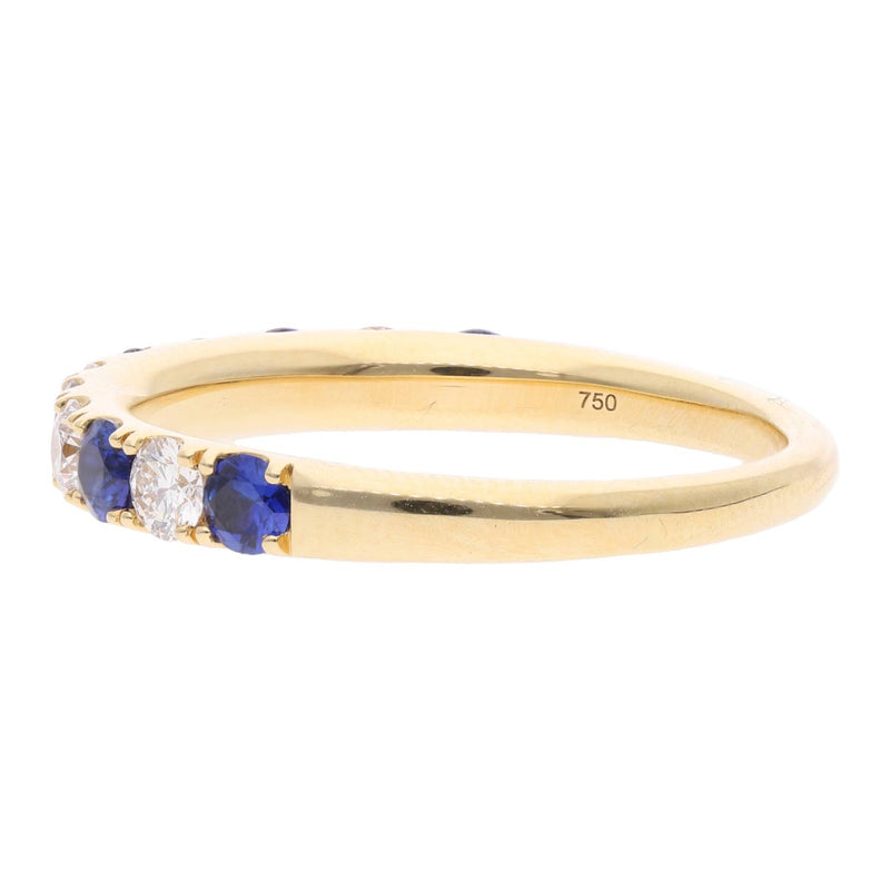 18ct Gold Sapphire and Diamond Half Eternity Ring