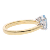 18ct Gold Aquamarine and Diamond Ring