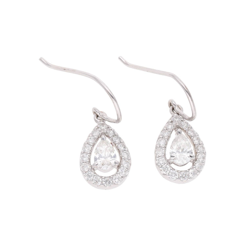 18ct White Gold and Diamond Tear Drop Earrings