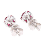 18ct White Gold Ruby and Diamond Cluster Earrings