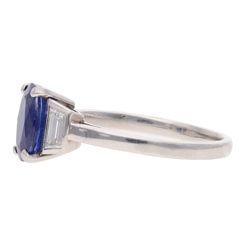 Platinum Sapphire and Diamond Ring