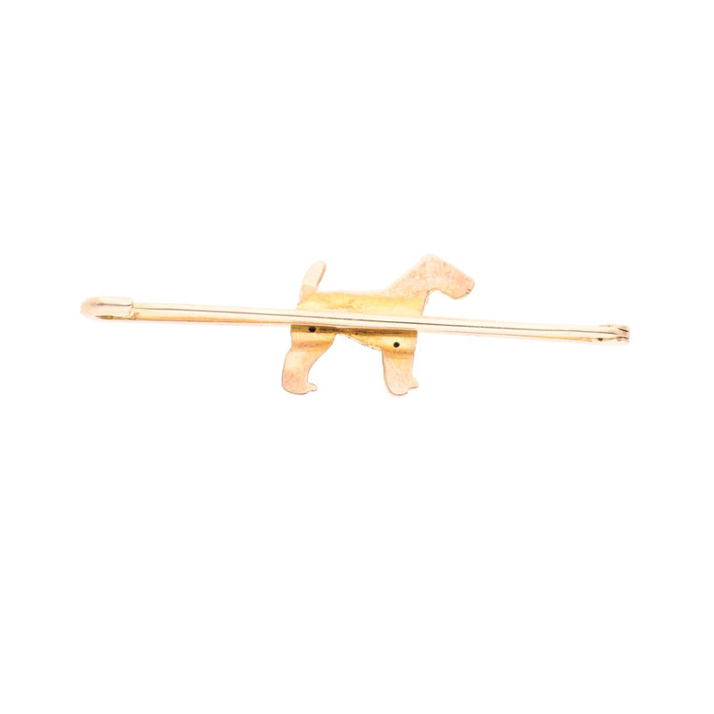 9ct Gold schnauzer Dog Brooch