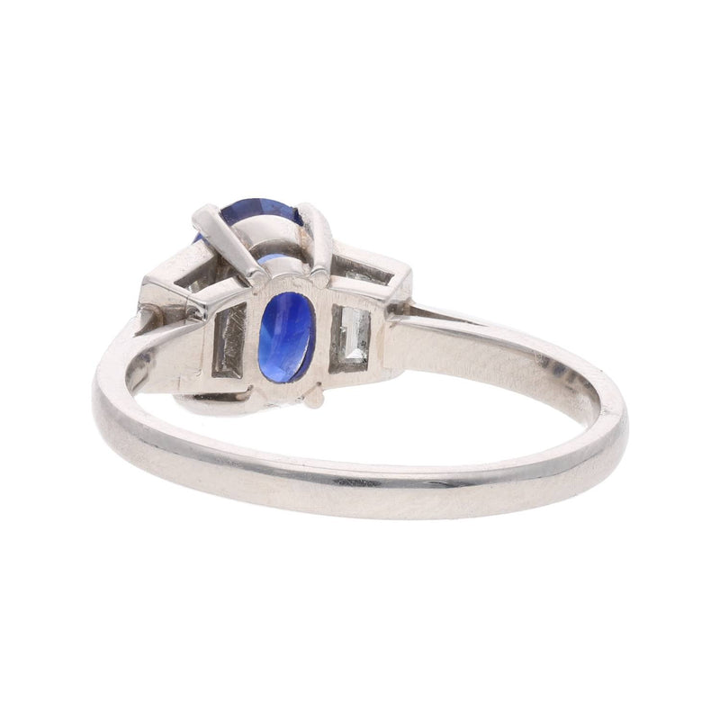 Platinum Sapphire and Diamond Ring