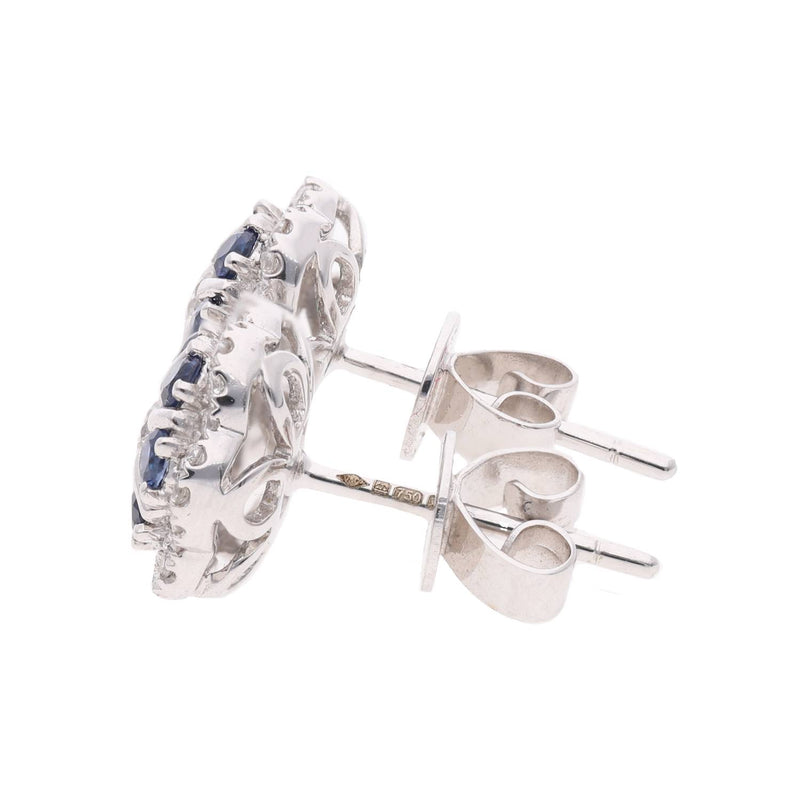 18ct White Gold Sapphire and Diamond Cluster Earrings